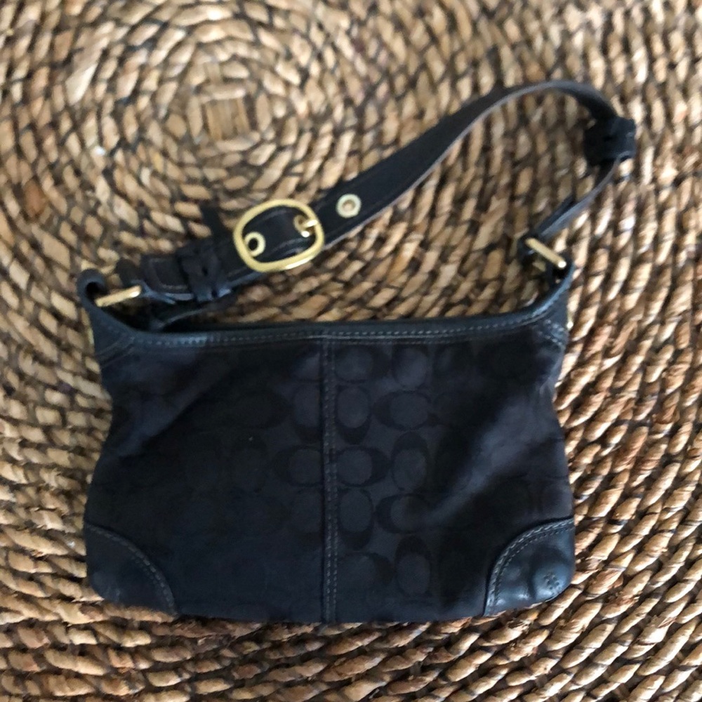 Coach black signature purse